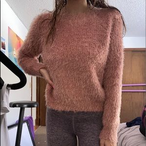 Pink Rose Fluffy sweater